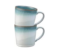 Denby - Azure Haze Blue Coffee Mug Set of 2-400ml Large Stoneware Ceramic Tea Mug Set for Home & Office - Dishwasher Safe, Microwave Safe - Blue,