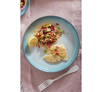 Denby Azure Haze Set of 4 Medium Coupe Plates in Green Denby Green