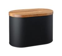 Denby Black Bread Bin With Acacia Lid -
