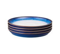 Denby - Blue Haze Coupe Dinner Plates Set of 4 - Dishwasher Microwave Safe Crockery - Large Ceramic Stoneware Tableware Plates