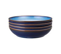 Denby - Blue Haze Pasta Bowls Set of 4 - Dishwasher Microwave Safe Crockery - Ceramic Stoneware Tableware