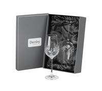 Denby - Celeste Crystal White Wine Glasses Set of 2-350ml - Lead-Free, Hand Cut Design, Long Stem Red & White Wine Glasses - Dishwasher Safe - for Cocktails, Aperol Spritz - with Gift Box