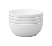 Denby - China Cereal Bowls Set of 4 - Dishwasher & Microwave Safe White China Crockery - Stoneware 18cm Diameter Soup Dishes - Porcelain Crafted- Chip & Crack Resistant, Durable & Elegant for Hosting