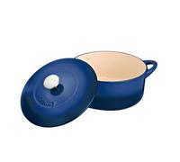 Denby - Cast Iron Casserole Dish with Lid - Cobalt Blue - 4.05L Capacity - Non-Stick - Ovenproof - Easy Grip Handles - For Braising, Stews, Roasting, Batch Cooking - 24cm x 24cm x 16.5cm