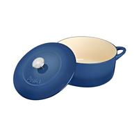 Denby - Cobalt Blue Cast Iron Casserole Dish - 5.2L Capacity Dutch Oven, Oven Safe Pot, Suitable For All Hob Types - Premium, Enamelled - Dishwasher Safe Cookware - 26cm, Round