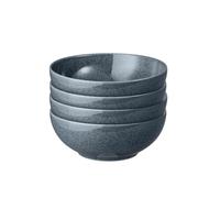 Denby - Dark Grey Speckle Cereal Bowls Set of 4-17cm Diameter, 820ml Capacity - Dishwasher & Microwave Safe, Oven Proof Dishes for Soup, Noodles - Stoneware, Ceramic for Everyday Use