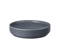 Denby - Dark Grey Speckle Coupe Dinner Plates Set of 4, 26cm Diameter - Dishwasher & Microwave Safe, Oven Proof Stoneware Lunch Dishes - Chip Resistant & Durable Dishes for Everyday Use