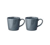 Denby - Dark Grey Speckle Set of 2 Mugs - Large 400ml Capacity Coffee Cups - Dishwasher, Microwave Safe & Oven Proof for Home & Office - Chip Resistant Green Glazed, Everyday Chip Resistant Stoneware