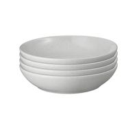Denby - Dove Grey Set of 4 Pasta Bowls - 1050ml Capacity - Dishwasher Safe Ceramic Crockery - Glazed Bowl Set for Dinner & Lunch - Pasta Dishes for Rice, Noodles - Chip & Crack Resistant Stoneware