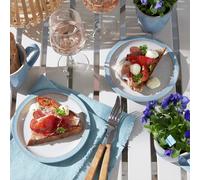 Denby Elements 12 Piece Stoneware Dinner Set - Blue & White