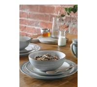Denby Elements 12 Piece Tableware Set in Light Grey Denby Light Grey