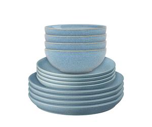 Denby Elements Blue Coupe 12 Piece Tableware Set