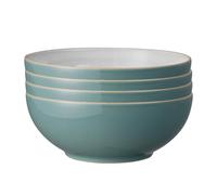 Denby - Elements Fern Green Cereal Bowls Set of 4 - Dishwasher Microwave Safe Crockery 820ml 17cm - Green, White Ceramic Stoneware Tableware - Chip &