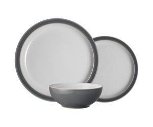 Denby Elements Fossil Grey 12 Piece Tableware Set