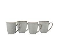 Denby - Elements Light Grey Coffee Mug Set of 4 - 330ml Stoneware Ceramic Tea Mug Set For Home & Office - Dishwasher Safe, Microwave Safe - Pale Grey,