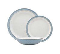 Denby Elements Tableware 12 Piece Dinner Set Light Blue