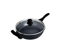 Denby - Granite Finish Cast Aluminium Saute Pan - 24cm Length - Non-Stick Coating - Suitable for All Hob Types - Stylish Granite Effect - Oven Safe, Soft Touch, Easy Grip Handle, L49.5xW25xH12.5cm