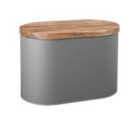 Denby Grey Bread Bin With Acacia Lid -