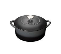 Denby - Halo Black Cast Iron Casserole Dish - 4.05L Capacity Dutch Oven, Oven Safe Pot, Suitable For All Hob Types - Premium, Enamelled - Dishwasher Safe Cookware - 24cm, Round