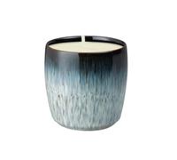 Denby - Halo Ceramic Candle - Hand-Poured Natural Wax Candle - 40 Hour Burn Time - Jasmine & Patchouli - Black, Grey Reactive Glaze Pot - in Gift Box