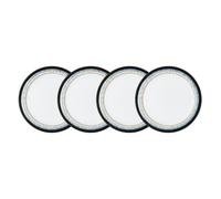 Denby - Halo Small Plates Set of 4 - Reactive Glaze Dishwasher, Oven & Microwave Safe Crockery 20.5cm - Black, Grey, White Ceramic Stoneware Tableware Appetizer & Side Plates - Chip & Crack Resistant