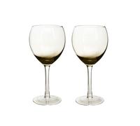 Denby - Halo Smoked Grey Large Red Wine Glasses Set of 2 - 460ml - Hand Blown Hand Finished Long Stem Large Wine Glasses Coloured - Dishwasher Safe