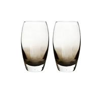 Denby - Halo Smoked Grey Large Tumblers Set of 2 - 540ml Hand Blown Hand Finished Juice, Water Glasses - Dishwasher Safe - Stemless Wine Cocktail Glasses