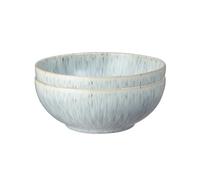 Denby - Halo Speckle Cereal Bowls Set of 2 - Grey, Neutral Patterned Coupe Dishwasher Microwave Safe Crockery 820ml - Glazed Ceramic Stoneware Tableware - Chip & Crack Resistant Soup Bowls