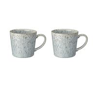 Denby - Halo Speckle Coffee Mug Set of 2?390ml Reactive Glaze Stoneware Ceramic Tea Mug Set - Dishwasher Safe, Microwave Safe - Black, Grey, White -