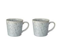 Denby - Halo Speckle Coffee Mug Set of 2-400ml Reactive Glaze Stoneware Ceramic Tea Mug Set - Dishwasher Safe, Microwave Safe - Black, Grey, White - Chip Resistant