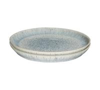Denby - Halo Speckle Dinner Plates Set of 2 - Grey, Neutral Patterned Coupe Dishwasher Microwave Safe Crockery 26cm - Glazed Ceramic Stoneware