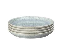 Denby - Halo Speckle Dinner Plates Set of 4 - Grey, Neutral Patterned Coupe Dishwasher Microwave Safe Crockery 26cm - Glazed Ceramic Stoneware Tableware - Chip & Crack Resistant