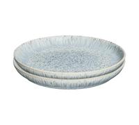 Denby - Halo Speckle Medium Plates Set of 2 - Grey, Neutral Patterned Coupe Dishwasher Microwave Safe Crockery 21cm - Glazed Ceramic Stoneware Tableware - Chip & Crack Resistant