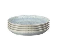 Denby - Halo Speckle Medium Plates Set of 4 - Grey, Neutral Patterned Coupe Dishwasher Microwave Safe Crockery 21cm - Glazed Ceramic Stoneware
