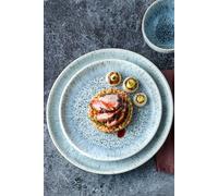 Denby Halo Speckle Set Of 4 Medium Coupe Plates in Grey Denby Grey