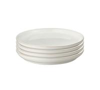 Denby - Heritage Atrium Coupe Medium Plates Set of 4, 21cm Diameter - Dishwasher & Microwave Safe, Oven Proof - Chip Resistant Stoneware - Durable Ceramic Dishes for Everyday Lunch & Dinner