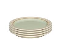 Denby - Heritage Orchard Medium Plates Set of 4 - Dishwasher & Microwave Safe Stoneware Clay - Tones of Apple Green and Oatmeal - Rustic and Artisan - 22.5cm Diameter - Chip Resistant & Durable