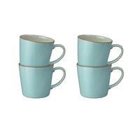Denby - Heritage Pavilion Mugs Set of 4 - Large 400ml Capacity, 13 Diameter Patterned Cups for Coffee, Tea - Dishwasher & Microwave Safe, Oven Proof - Chip Resistant & Durable for Everyday Use