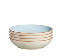 Denby - Heritage Pavilion Pasta Bowls Set of 4-22cm Diameter - Dishwasher & Microwave Safe, Oven Proof Stoneware Dishes for Dinner, Noodles, Rice - Ceramic Chip Resistant for Everyday Use
