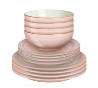 Denby - Heritage Piazza 12 Piece Tableware Set - Dishwasher & Microwave Safe, Oven Proof Plate & Bowl Set - Includes 4 x Small Plates, Dinner Plates and Cereal Bowls - Chip Resistant & Durable