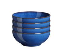Denby - Imperial Blue Cereal Bowls Set of 4 - Dishwasher Microwave Safe Crockery 820ml 17cm - Royal Blue Ceramic Stoneware Tableware - Chip & Crack