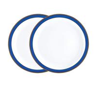 Denby - Imperial Blue Dinner Plates Set of 2 - Dishwasher Microwave Safe Crockery 26.5cm - Blue, White Ceramic Stoneware Tableware - Chip & Crack Resistant Large Plates