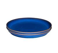 Denby - Imperial Blue Dinner Plates Set of 2 - Dishwasher Microwave Safe Crockery 26cm - Royal Blue Coupe Ceramic Stoneware Tableware - Chip & Crack Resistant Large Plates