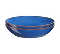 Denby - Imperial Blue Pasta Bowls Set of 2 - Dishwasher Microwave Safe Crockery 1050ml 22cm - Blue Ceramic Stoneware Tableware - Chip & Crack Resistant