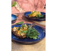 Denby Imperial Blue Set of 4 Coupe Dinner Plates Denby Blue