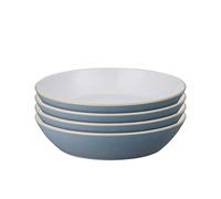 Denby - Impression Blue Pasta Bowls Set of 4 - Dishwasher Microwave Safe Crockery - Ceramic Stoneware Tableware