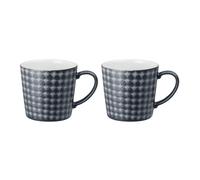 Denby - Impression Charcoal Blue Large Coffee Mug Set of 2 - 400ml Stoneware Ceramic Tea Mug Set - Dishwasher Safe, Microwave Safe
