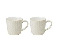 Denby - Impression Cream Large Coffee Mug Set of 2 - 400ml Stoneware Ceramic Tea Mug Set - Dishwasher Safe, Microwave Safe