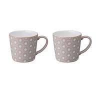 Denby - Impression Pink Large Coffee Mug Set of 2 - 400ml Stoneware Ceramic Tea Mug Set - Dishwasher Safe, Microwave Safe