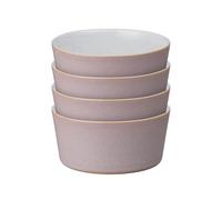 Denby - Impression Pink Straight Rice Bowls Set of 4 - Dishwasher Microwave Safe Modern Crockery - Ceramic Stoneware Tableware